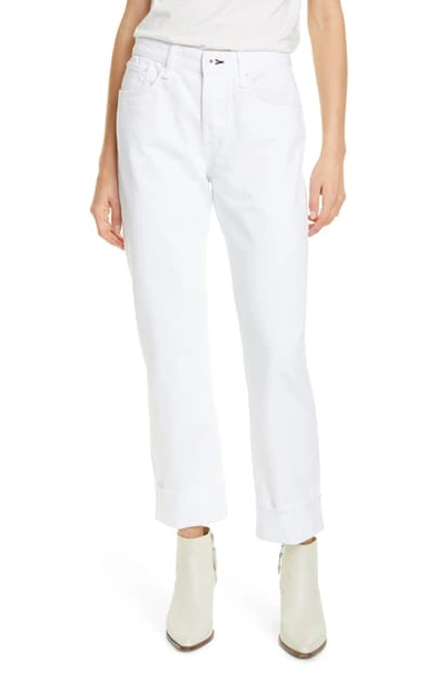 Shop Rag & Bone Rosa High Waist Raw Hem Boyfriend Jeans In White