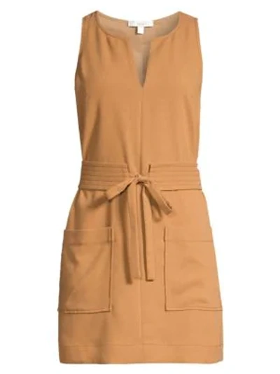 Shop Joie Puck Belted Mini Dress In Oak