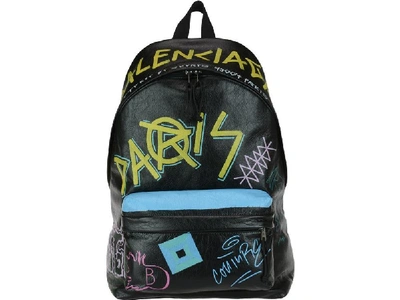 Shop Balenciaga Explorer Graffiti Backpack In Multi