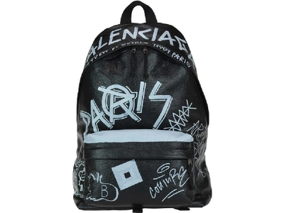 Shop Balenciaga Explorer Graffiti Backpack In Multi