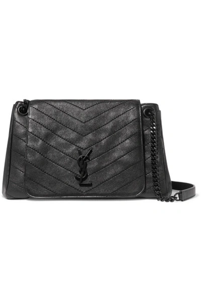 Shop Saint Laurent Nolita Medium Quilted Leather Shoulder Bag In Black