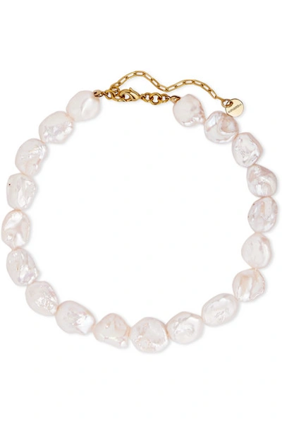 Shop Anita Berisha Pearl Choker In Gold