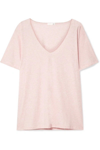 Shop Skin Olma Mélange Pima Cotton-jersey Pajama Top In Antique Rose