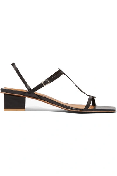 Krista Leather Sandals In Black