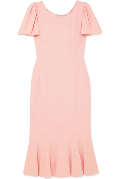 Shop Dolce & Gabbana Ruffled Cady Midi Dress In Pink