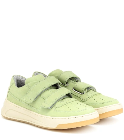 Shop Acne Studios Steffey Nubuck Leather Sneakers In Green