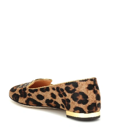 Shop Charlotte Olympia Kitty Calf Hair Ballet Flats In Brown