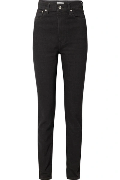 Shop Helmut Lang Femme Hi Spikes High-rise Straight-leg Jeans In Black