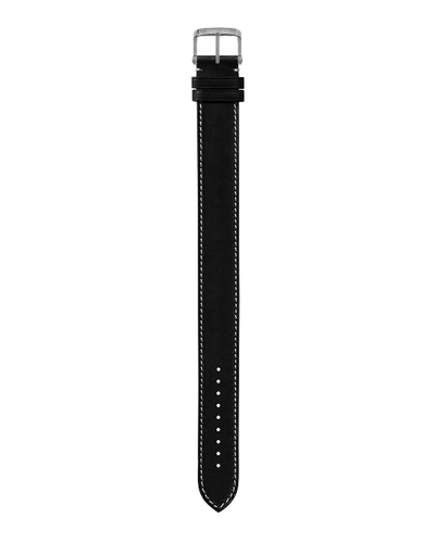 Shop Tom Ford Large Calf Leather Strap With Ecru Stitching In Ebony