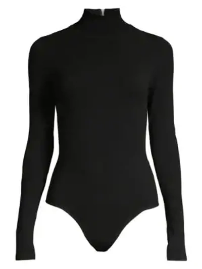 Shop Michael Kors Long-sleeve Turtleneck Bodysuit In Black