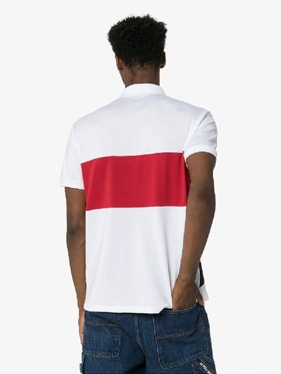 Shop Polo Ralph Lauren White Logo Striped Polo Shirt
