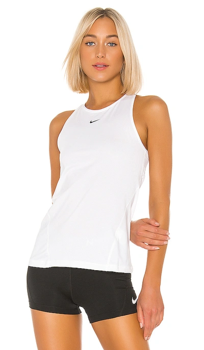 Shop Nike Pro All Over Mesh Tank In White.