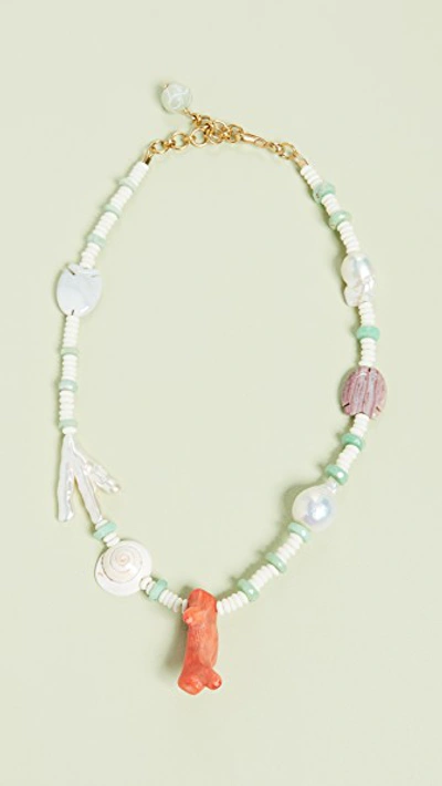 Shop Brinker & Eliza Bay Ave Necklace In Pearl/multi