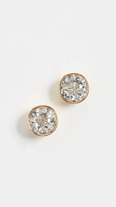 Shop Kate Spade Reflecting Pool Round Studs In Clear/gold