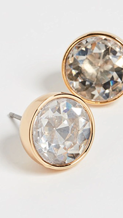 Shop Kate Spade Reflecting Pool Round Studs In Clear/gold