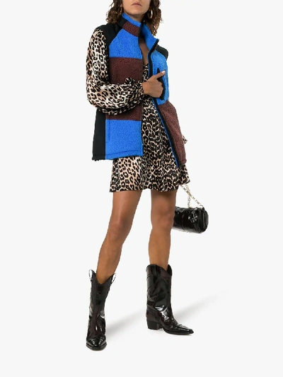 Shop Ganni Tindur Sleeveless Fleece Jacket In Multicoloured