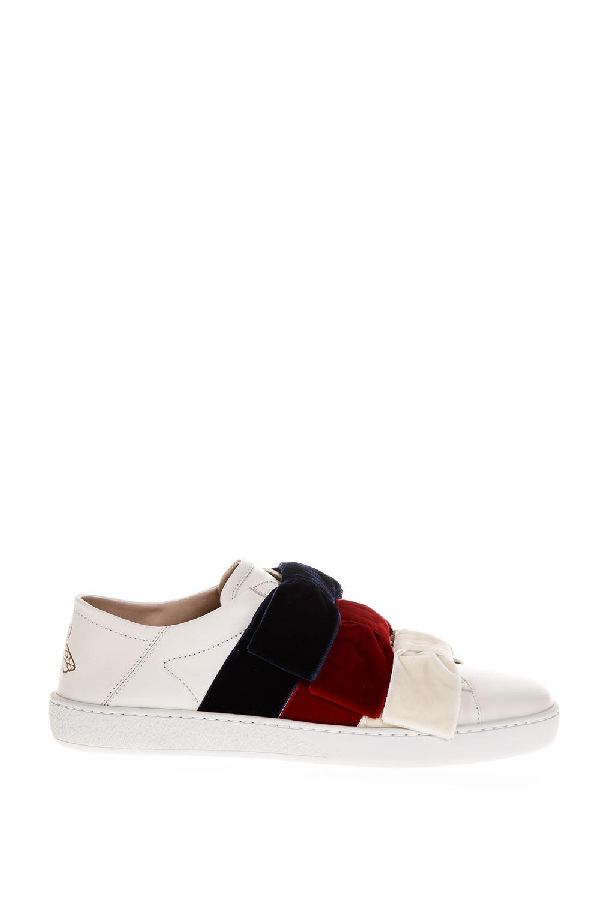 gucci velvet bow sneakers