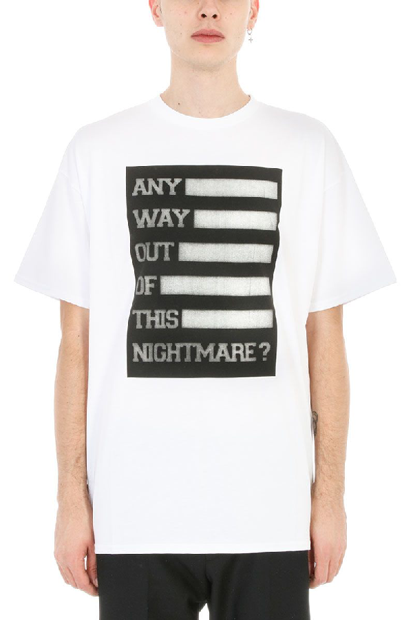 Raf Simons Any Way Out White Cotton T-shirt | ModeSens