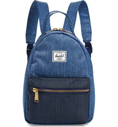 Shop Herschel Supply Co Mini Nova Backpack In Faded Denim/ Indigo Denim