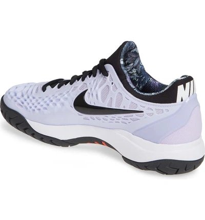 Nike women's zoom cage 3 tennis shoes purple agate top and black
