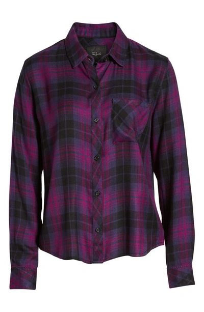 Shop Rails Hunter Plaid Shirt In Magenta Iris Black