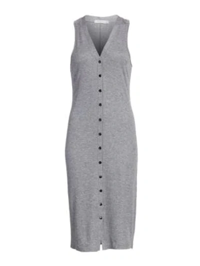 Shop Rag & Bone Women's Mac Button-front Midi Tank Dress In Heather Grey