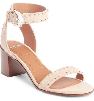 Shop Givenchy Studded Ankle Strap Sandal In Nude Pink Suede
