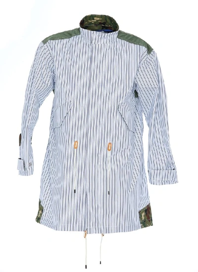 Shop Junya Watanabe Comme Des Garçons Striped Patchwork Jacket In Multi