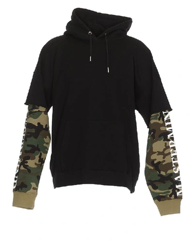 Shop Mastermind Japan Mastermind World Contrast Sleeves Hoodie In Black