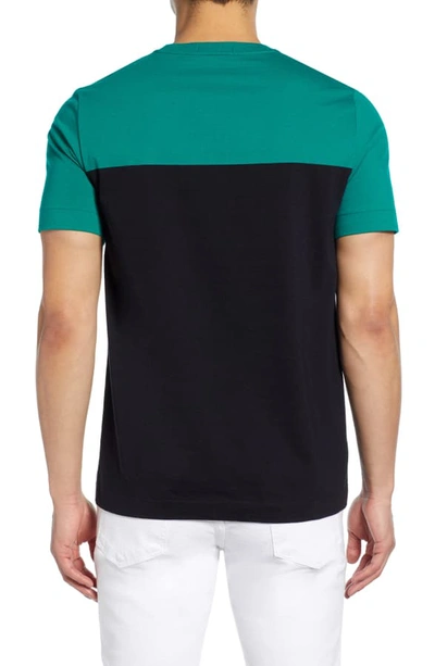 Shop Fred Perry Colorblock Graphic T-shirt In Pitch Green