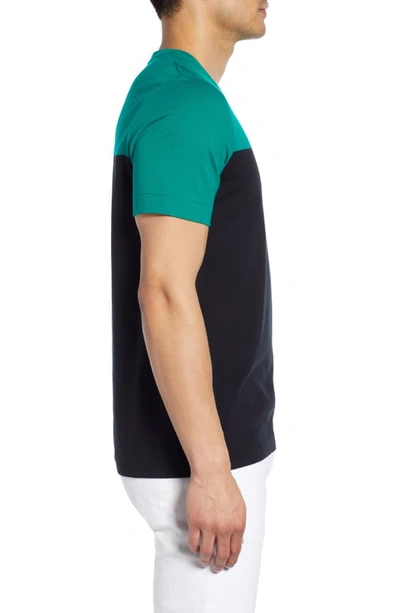 Shop Fred Perry Colorblock Graphic T-shirt In Pitch Green
