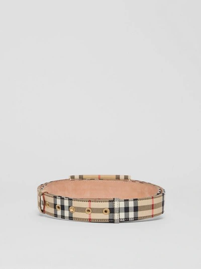 Shop Burberry Envelope Detail Vintage Check Cotton Belt In Archive Beige