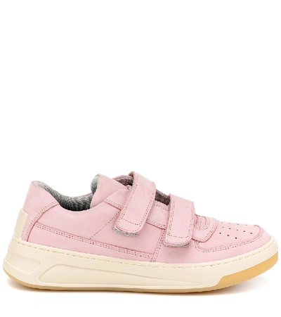 Shop Acne Studios Steffey Nubuck Leather Sneakers In Pink