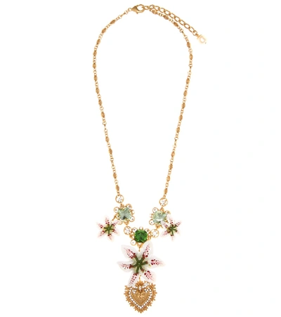 Shop Dolce & Gabbana Embellished Necklace In Gold