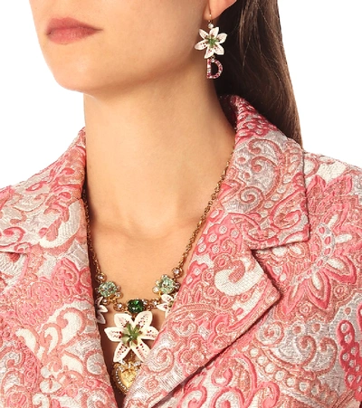 Shop Dolce & Gabbana Embellished Earrings In Pink