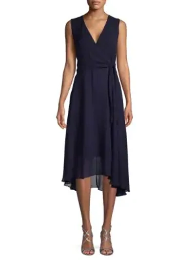 Shop Karl Lagerfeld Women's High-low Self-tie A-line Dress In Eclipse