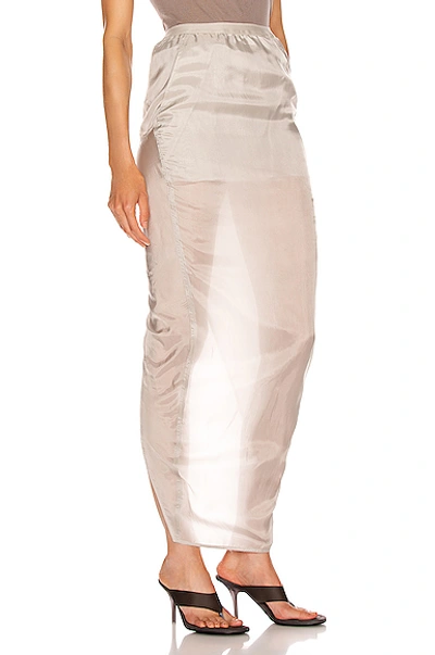 Shop Rick Owens Soft Pillar Skirt In Gray In Oyster