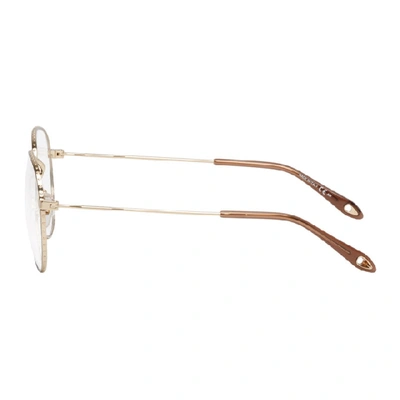 Shop Givenchy Gold And Brown Studded Edge Glasses In 0j5g Gold