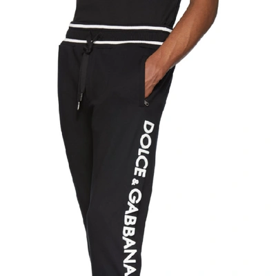 Shop Dolce & Gabbana Dolce And Gabbana Black Logo Lounge Pants In N0000 Black