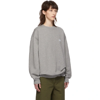 Shop Acne Studios Grey Oversized Forba Face Sweatshirt In Lt Grey Mlg