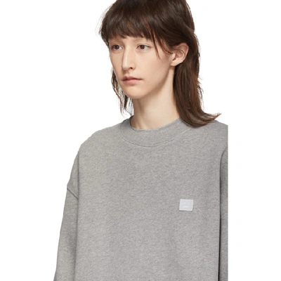Shop Acne Studios Grey Oversized Forba Face Sweatshirt In Lt Grey Mlg