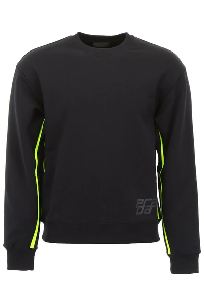 Shop Prada Sweatshirt With Fluo Details In Nero 1 (black)