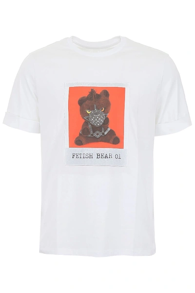 Shop Neil Barrett Fetish Bear 01 T-shirt In White Red (black)