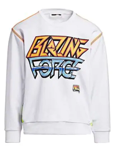 Shop Mcq By Alexander Mcqueen Blazing Force Sweatshirt In Optic White