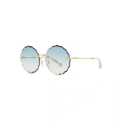 Shop Chloé Rosie Round-frame Sunglasses In Gold And Other