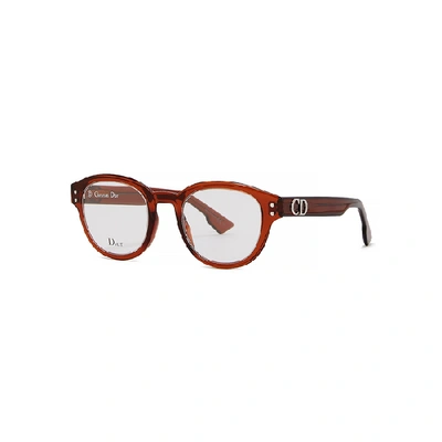 Shop Dior Cd2 Round-frame Optical Glasses In Red