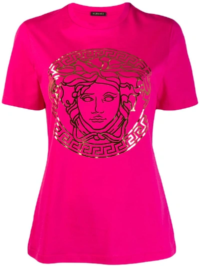Shop Versace Medusa Head T-shirt In Pink