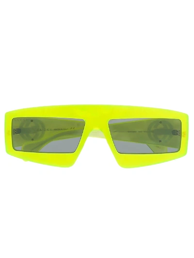 Shop Gucci Neon Sunglasses In Yellow