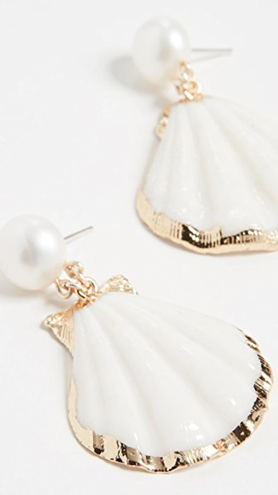 Pearl Stud Shell Drop Earrings