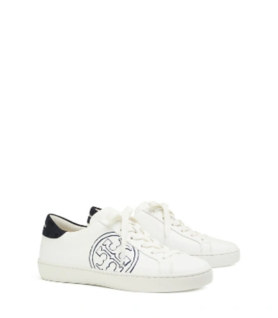 Shop Tory Burch T- Logo Sneaker In Snow White/navy